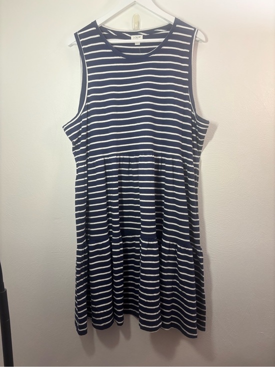 J. Crew Dresses & Skirts - J. Crew Navy & White Striped Sleeveless Midi Dress Size XXL
